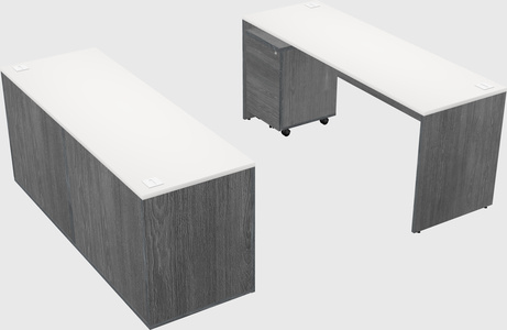 Parallel desk with credenza