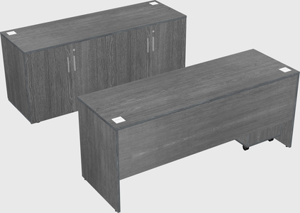 Parallel desk with credenza