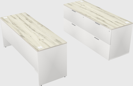 Parallel desk with credenza