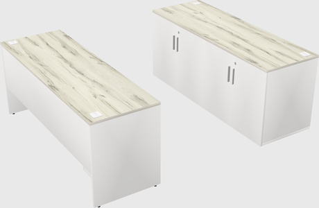Parallel desk with credenza