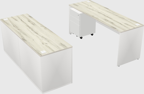 Parallel desk with credenza