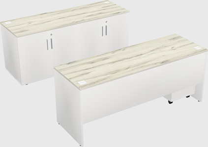 Parallel desk with credenza