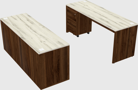 Parallel desk with credenza
