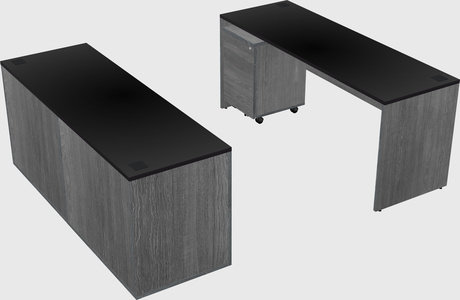 Parallel desk with credenza