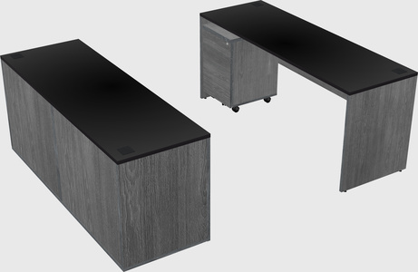 Parallel desk with credenza