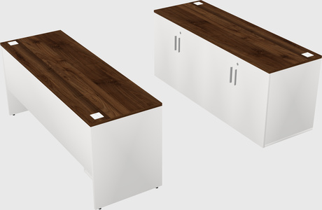 Parallel desk with credenza