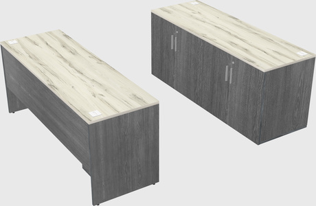 Parallel desk with credenza