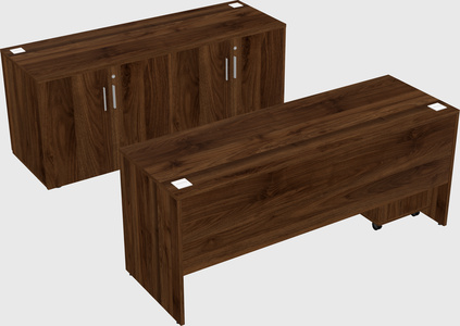 Parallel desk with credenza