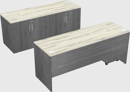 Parallel desk with credenza