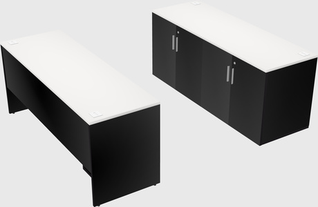 Parallel desk with credenza