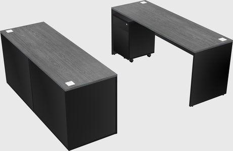 Parallel desk with credenza