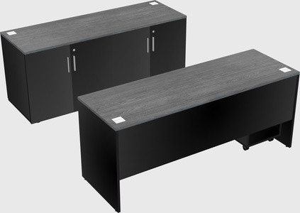 Parallel desk with credenza