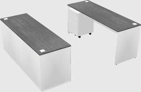 Parallel desk with credenza