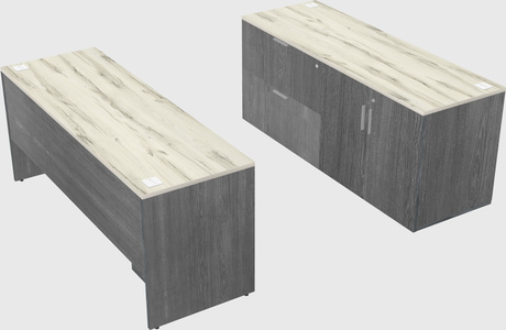 Parallel desk with credenza
