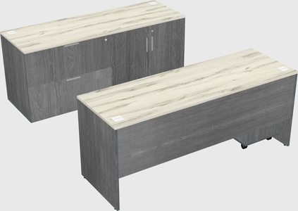 Parallel desk with credenza