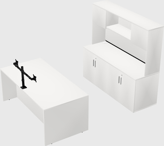 Parallel desk with credenza