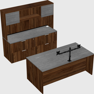 Parallel desk with credenza