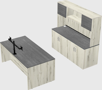 Parallel desk with credenza