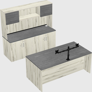 Parallel desk with credenza