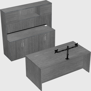 Parallel desk with credenza