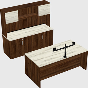Parallel desk with credenza