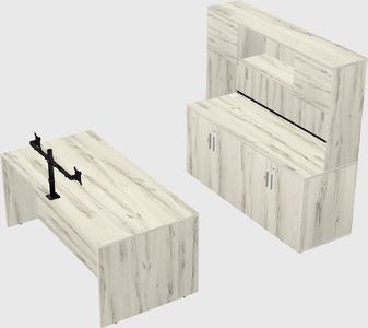 Parallel desk with credenza