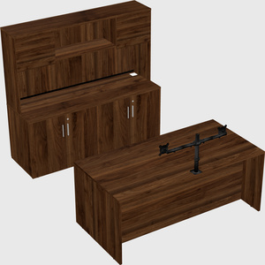 Parallel desk with credenza