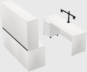 Parallel desk with credenza