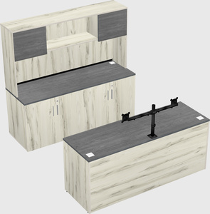 Parallel desk with credenza