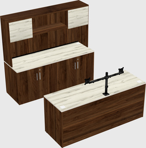 Parallel desk with credenza