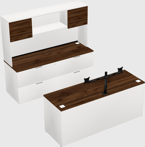 Parallel desk with credenza