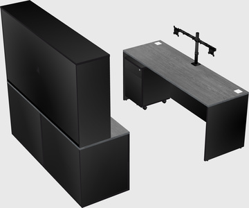 Parallel desk with credenza