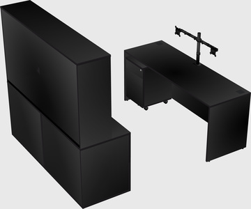 Parallel desk with credenza