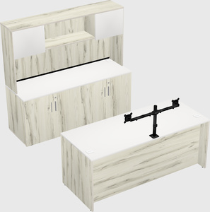 Parallel desk with credenza