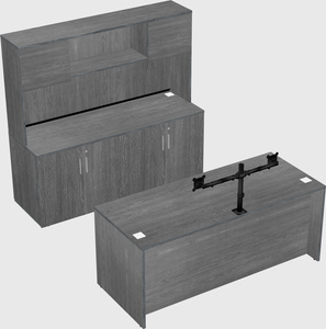 Parallel desk with credenza