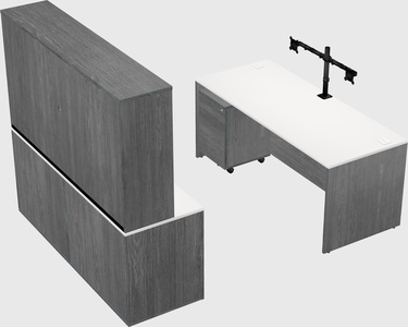 Parallel desk with credenza