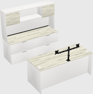 Parallel desk with credenza