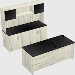 Parallel desk with credenza