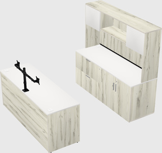 Parallel desk with credenza