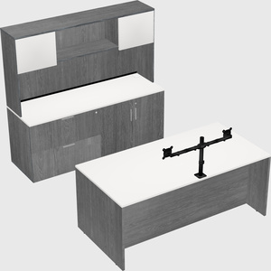 Parallel desk with credenza