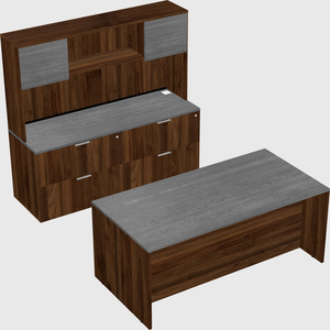 Parallel desk with credenza