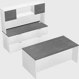 Parallel desk with credenza