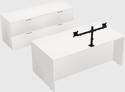 Parallel desk with credenza