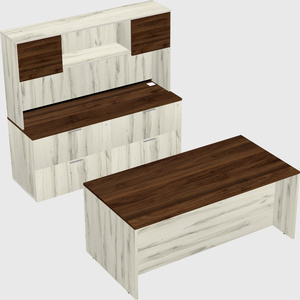 Parallel desk with credenza