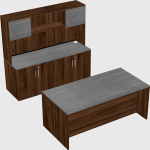 Parallel desk with credenza