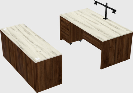 Parallel desk with credenza