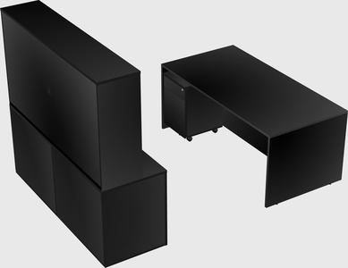 Parallel desk with credenza