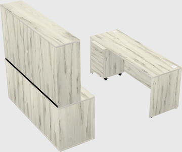Parallel desk with credenza