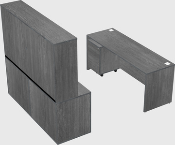 Parallel desk with credenza