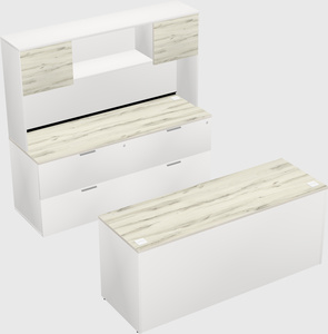 Parallel desk with credenza